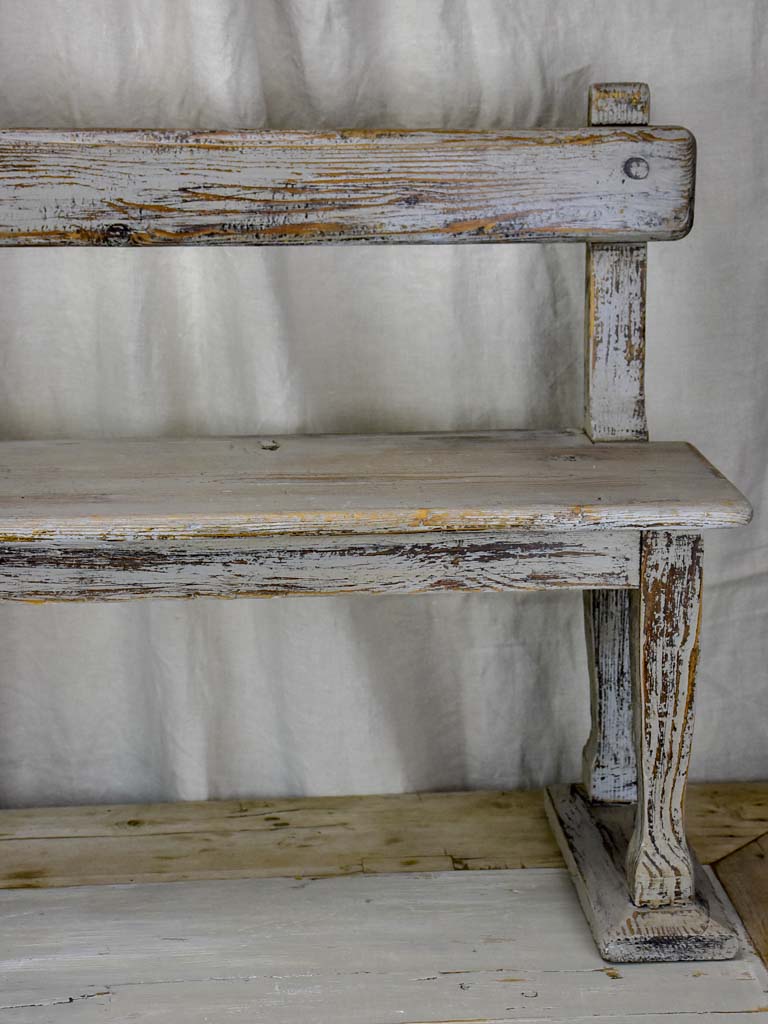 Antique French children's bench with grey patina