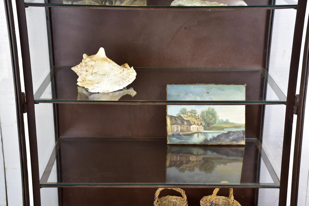 Vintage industrial glass book case / shelving vitrine