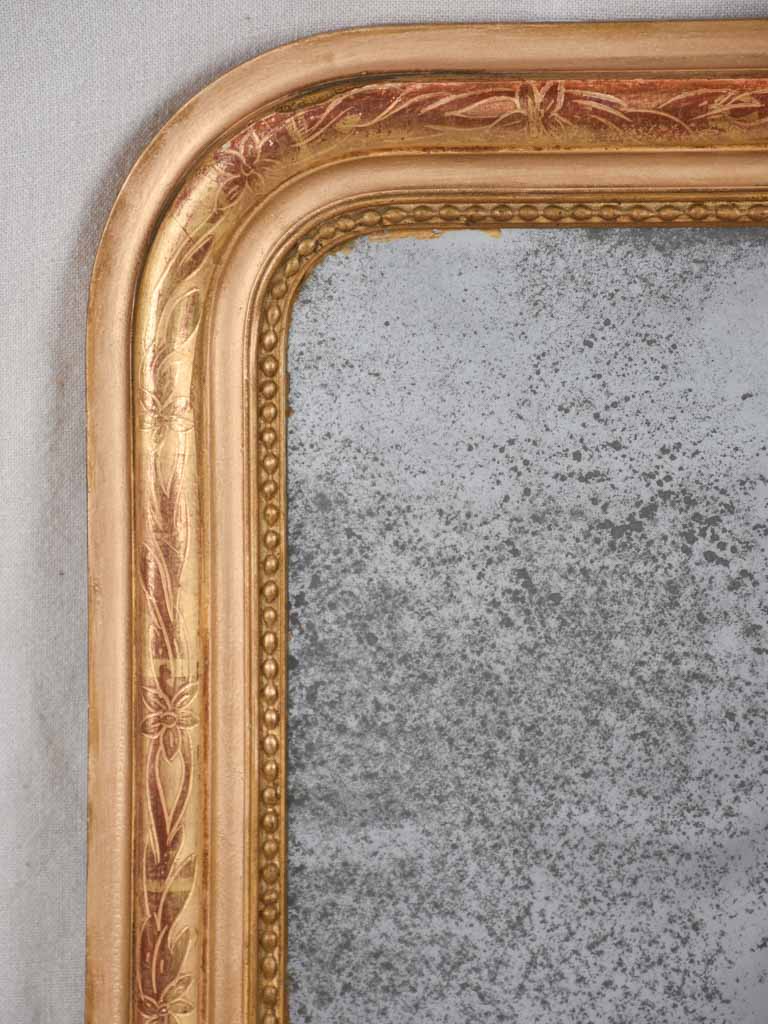 Gold Louis Philippe mirror with beading 19¾" x 24"