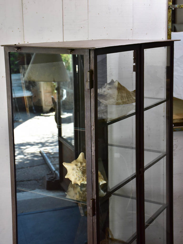 Vintage industrial glass book case / shelving vitrine