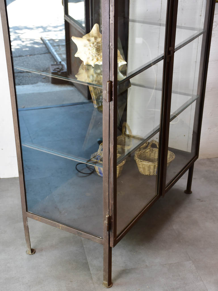 Vintage industrial glass book case / shelving vitrine