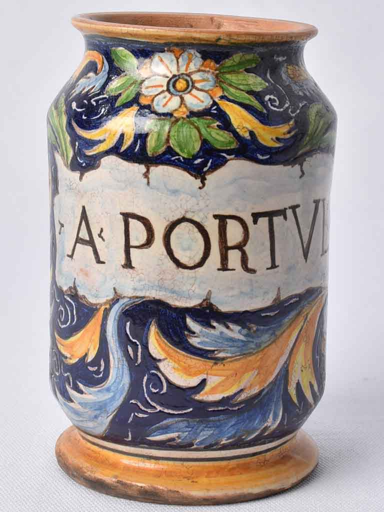 Antique Italian apothecary jar - A Portvlac 6¾"