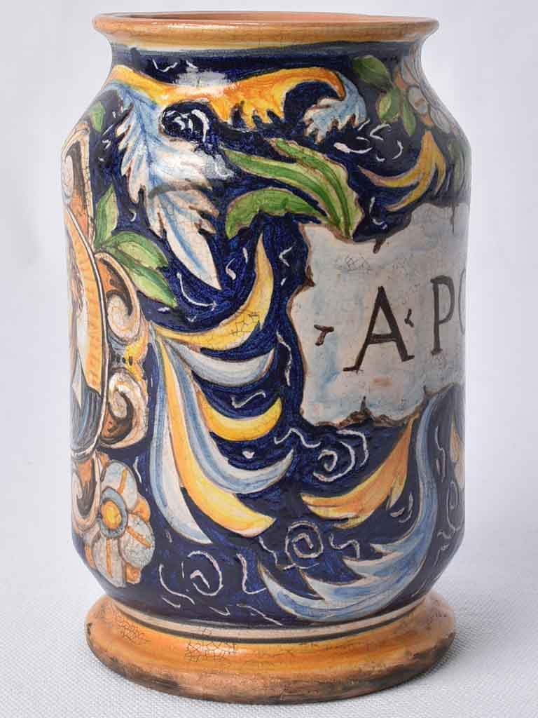 Antique Italian apothecary jar - A Portvlac 6¾"