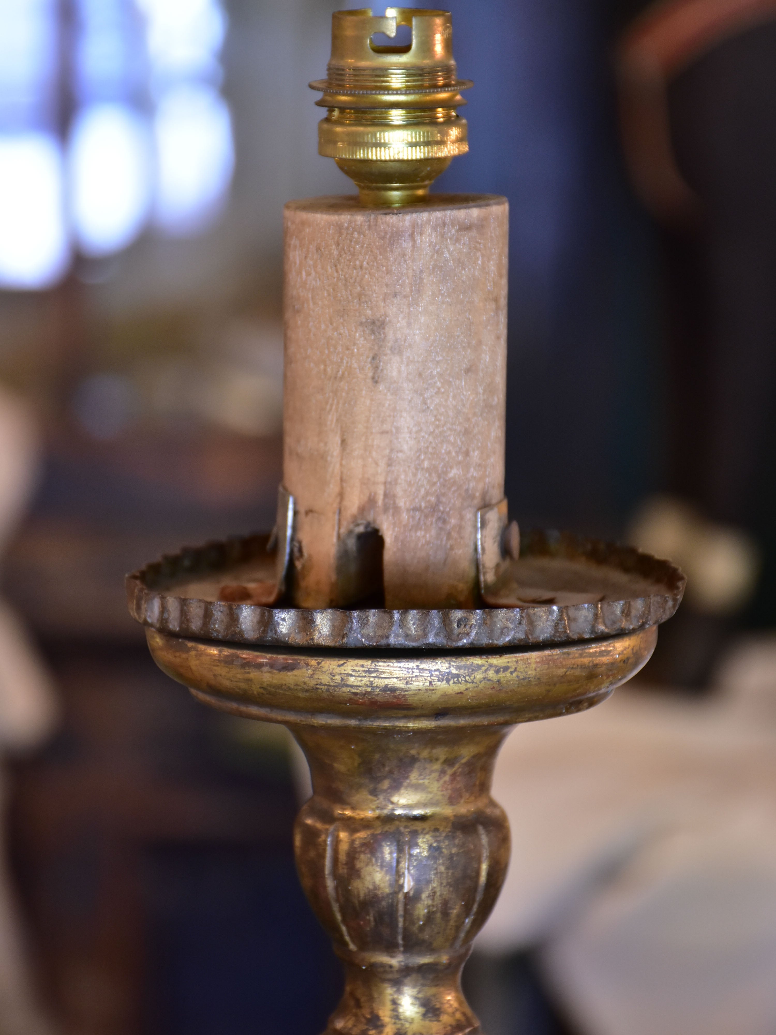 19th century French candlestick lamp base