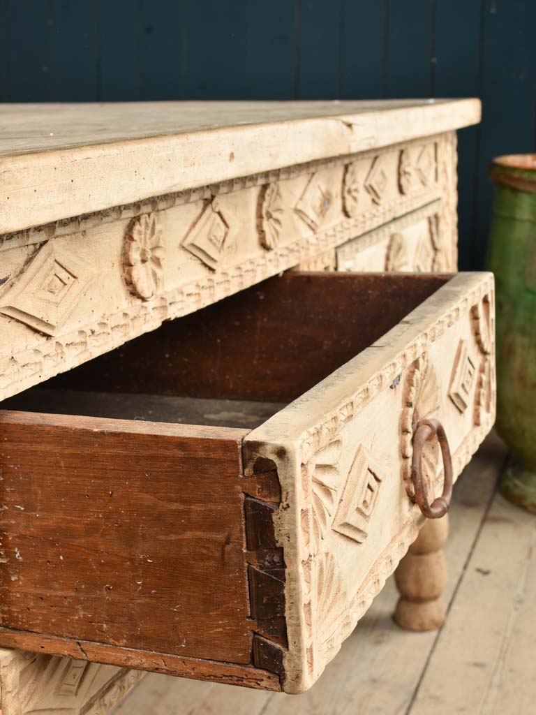 18th century Spanish table w/ 2 drawers - walnut 54¼"