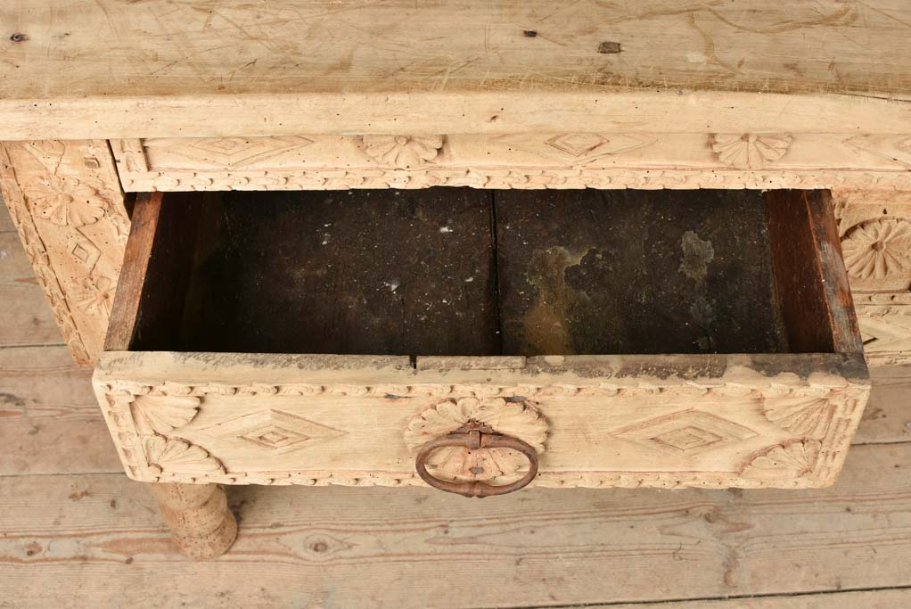 18th century Spanish table w/ 2 drawers - walnut 54¼"