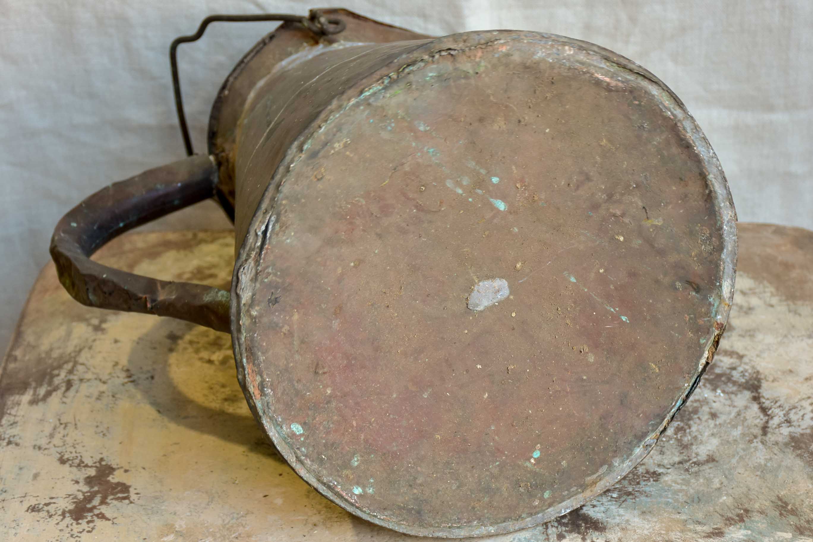 Rustic antique French copper watering can