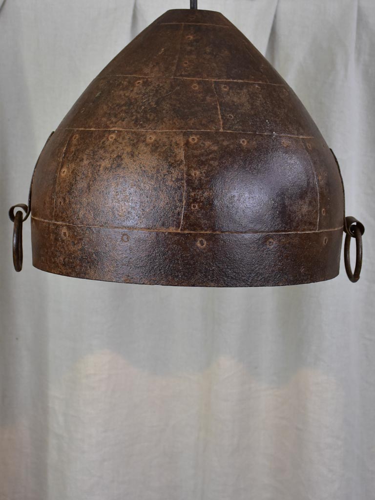 Antique Indonesian drum light fitting