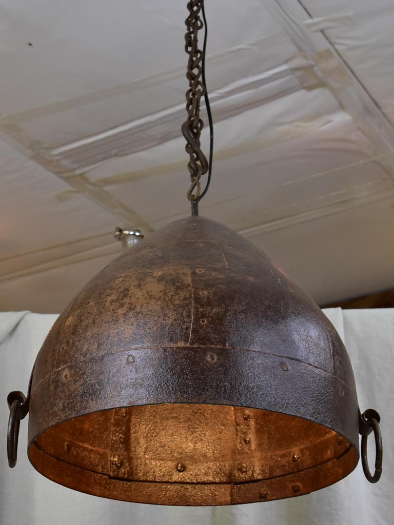 Antique Indonesian drum light fitting