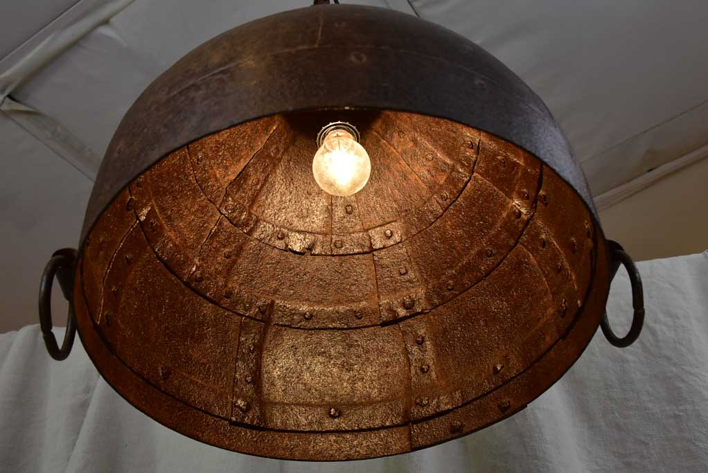 Antique Indonesian drum light fitting