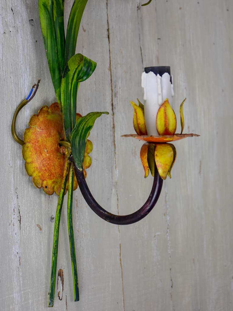 Three mid century lily wall appliques