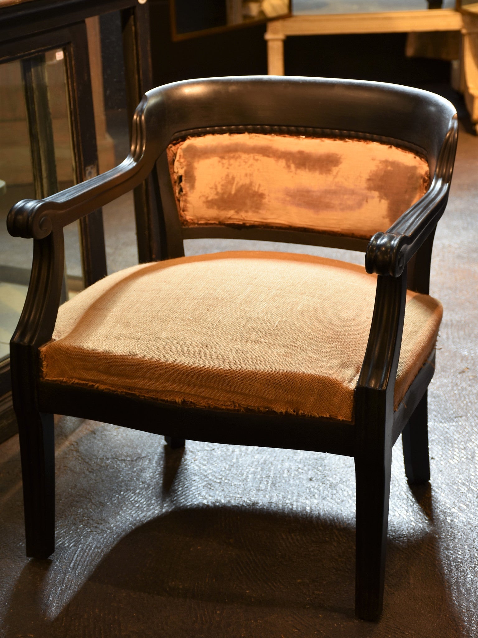 19th century mahogany lounge armchair