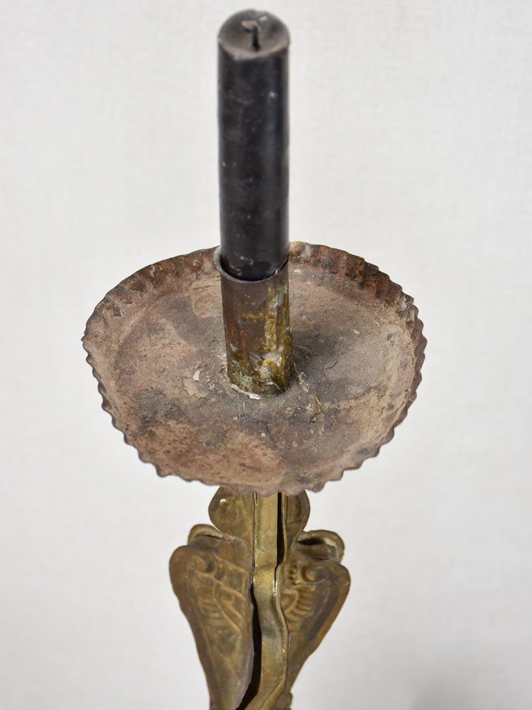 Provenance Rich Antique Tole Candlesticks