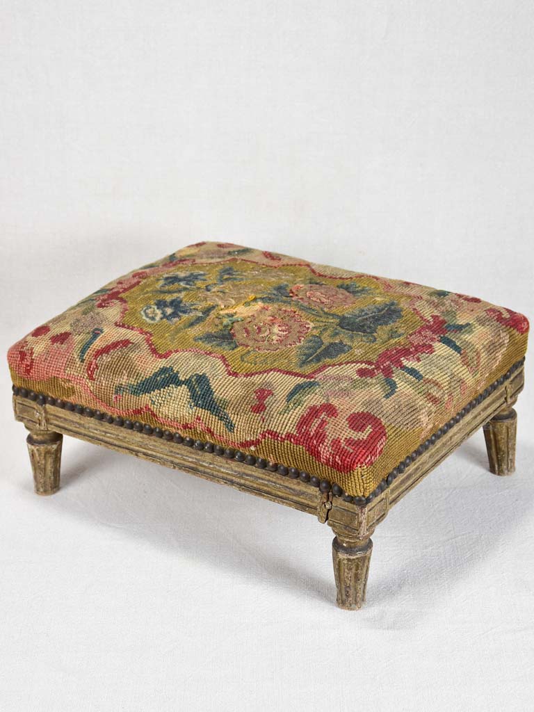 Antique Louis XVI cross-stitch footrest