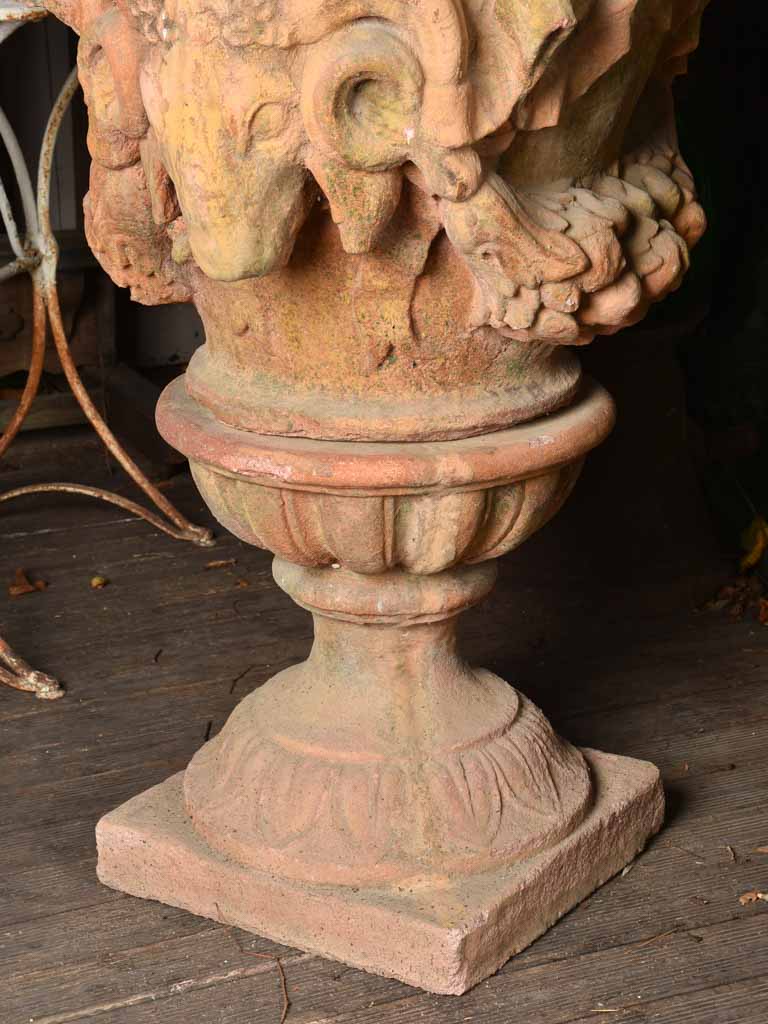 Extra-Large Pair Of Medici Urns w/ ram's heads 56"