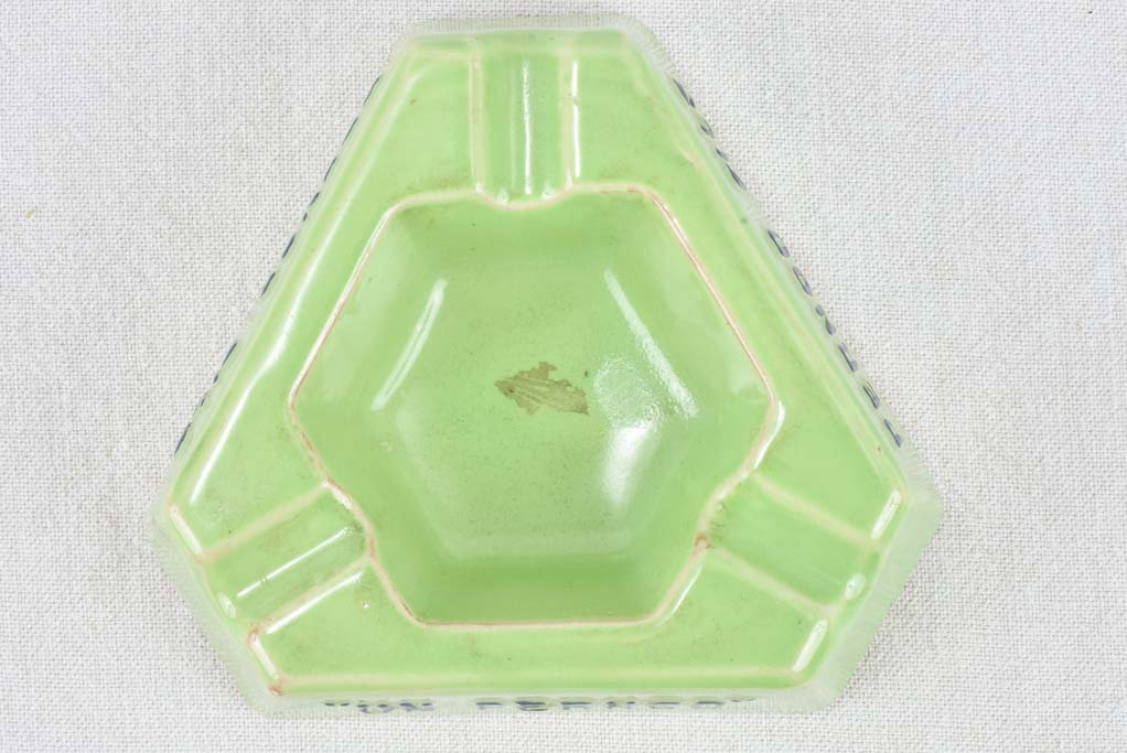 Ashtray (Pernod) green, vintage 5½"