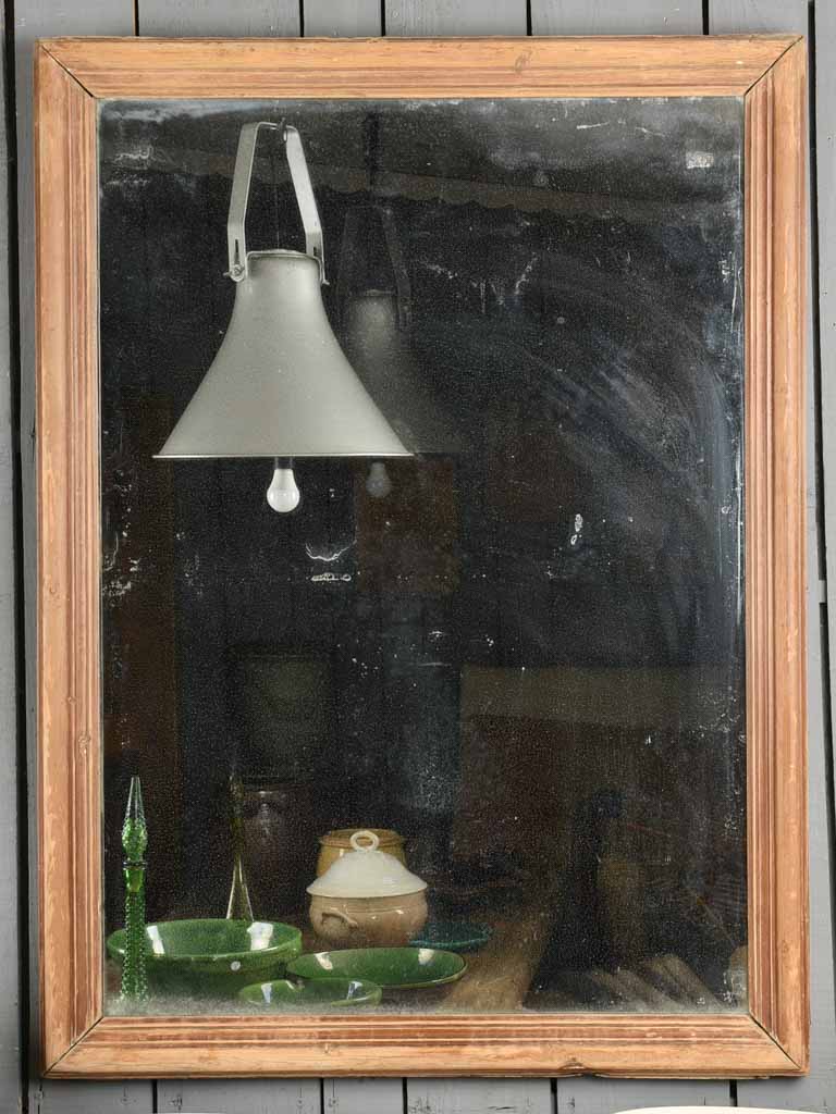 Large 19th century Rectangular Mirror with wooden frame 49¼" x 37"