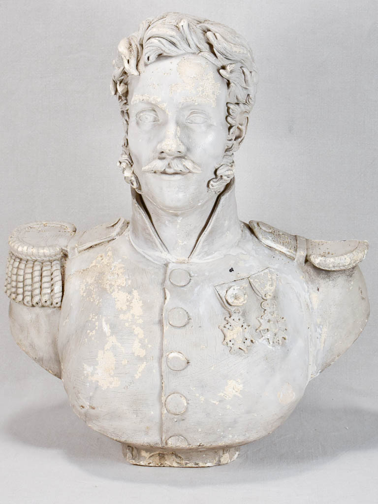 19th-century plaster bust - General Berlier 26"