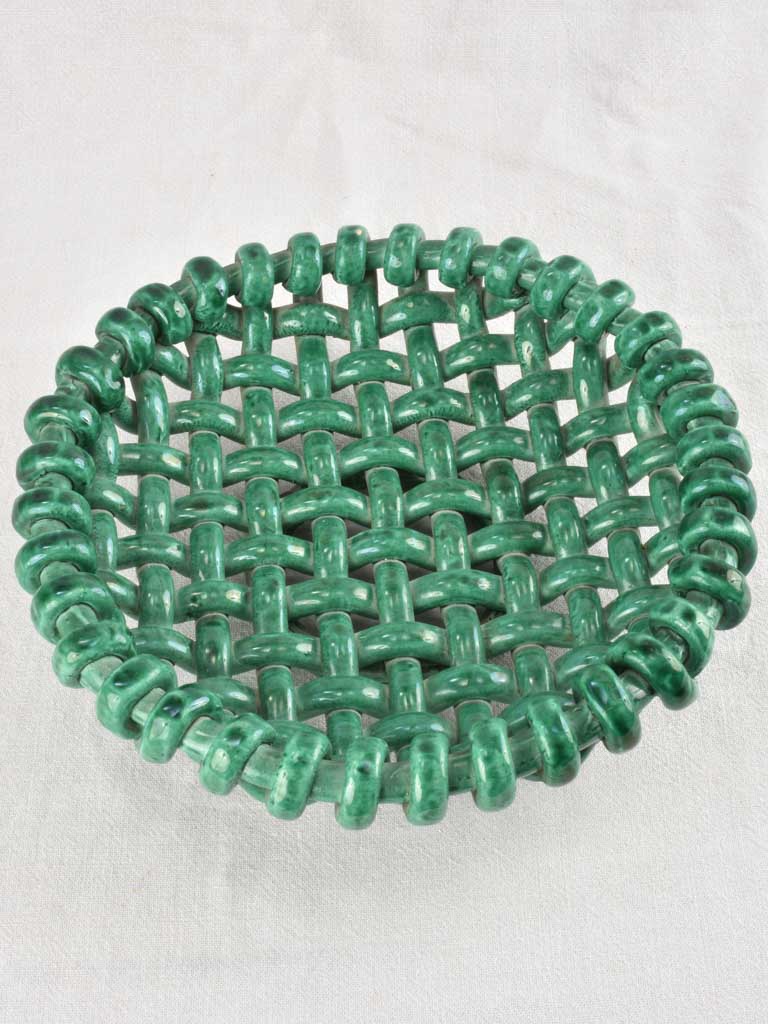 Stunning 1960s green glazed ceramic bowl