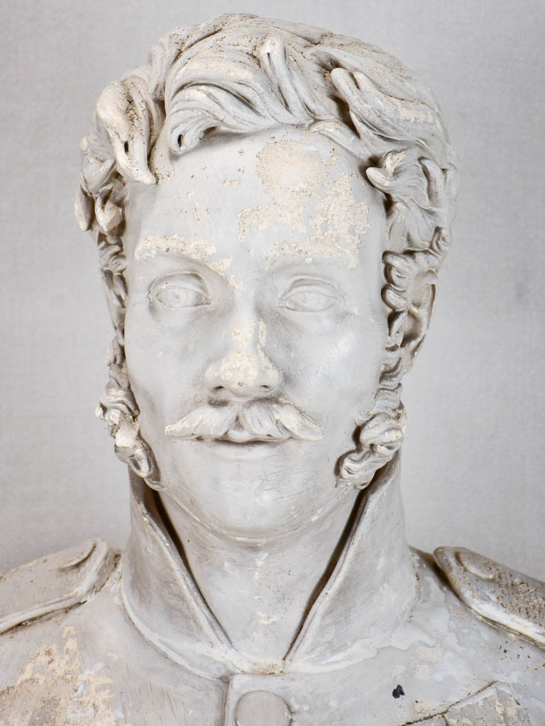 19th-century plaster bust - General Berlier 26"