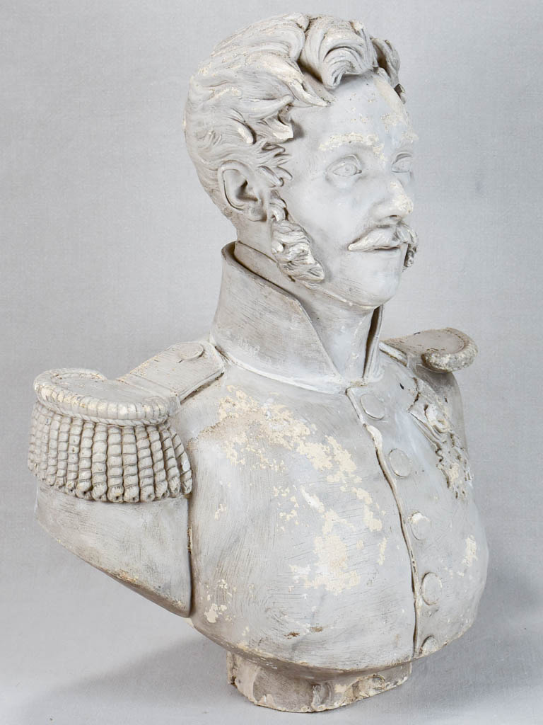 19th-century plaster bust - General Berlier 26"