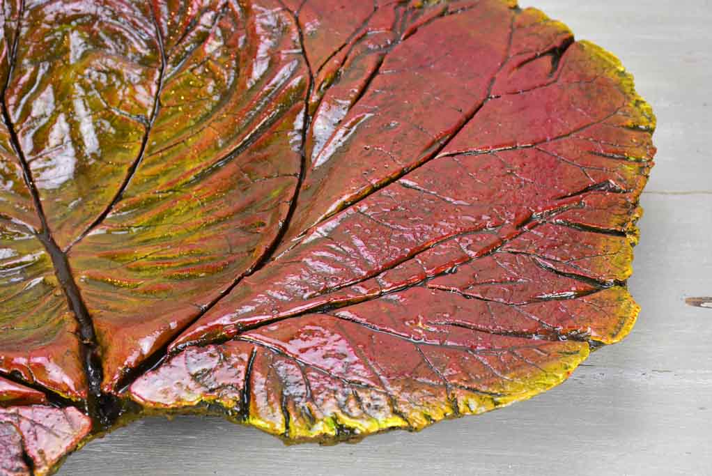 Resilient Resin Artisan Leaf Bowl French