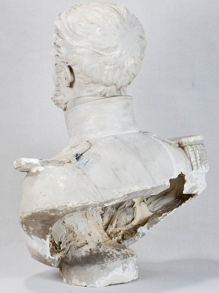 19th-century plaster bust - General Berlier 26"