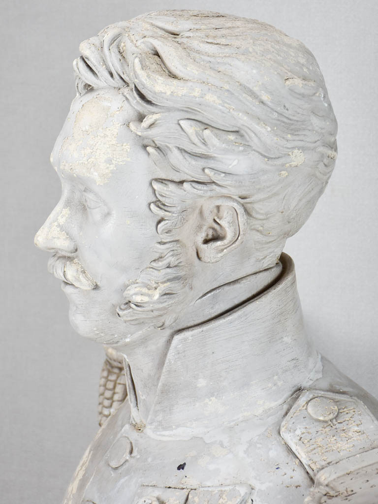 19th-century plaster bust - General Berlier 26"