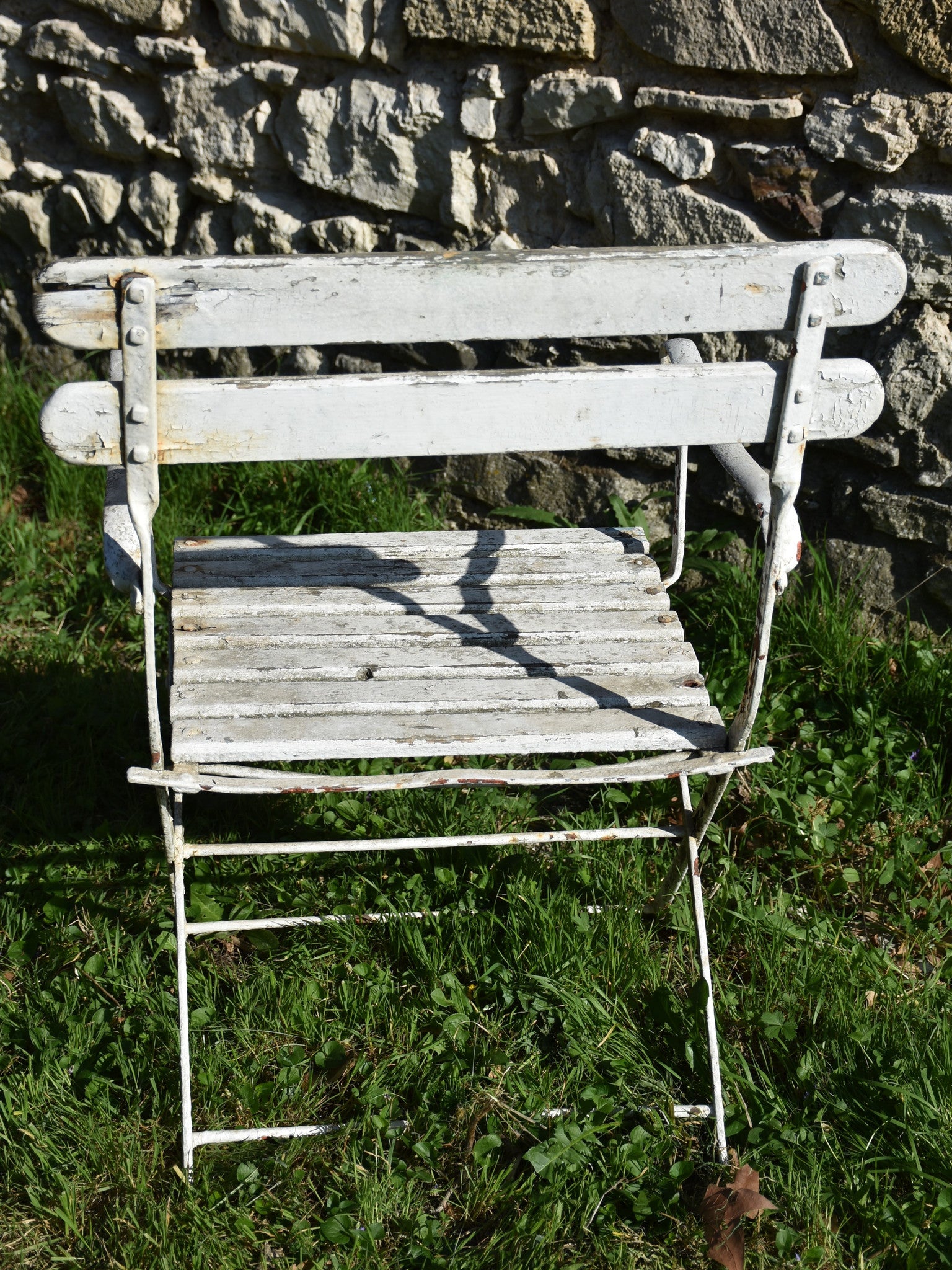 Pair of French garden armchairs - white