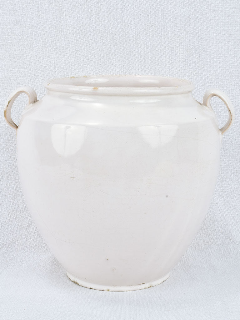 Large antique French egg pot - white 10¼"