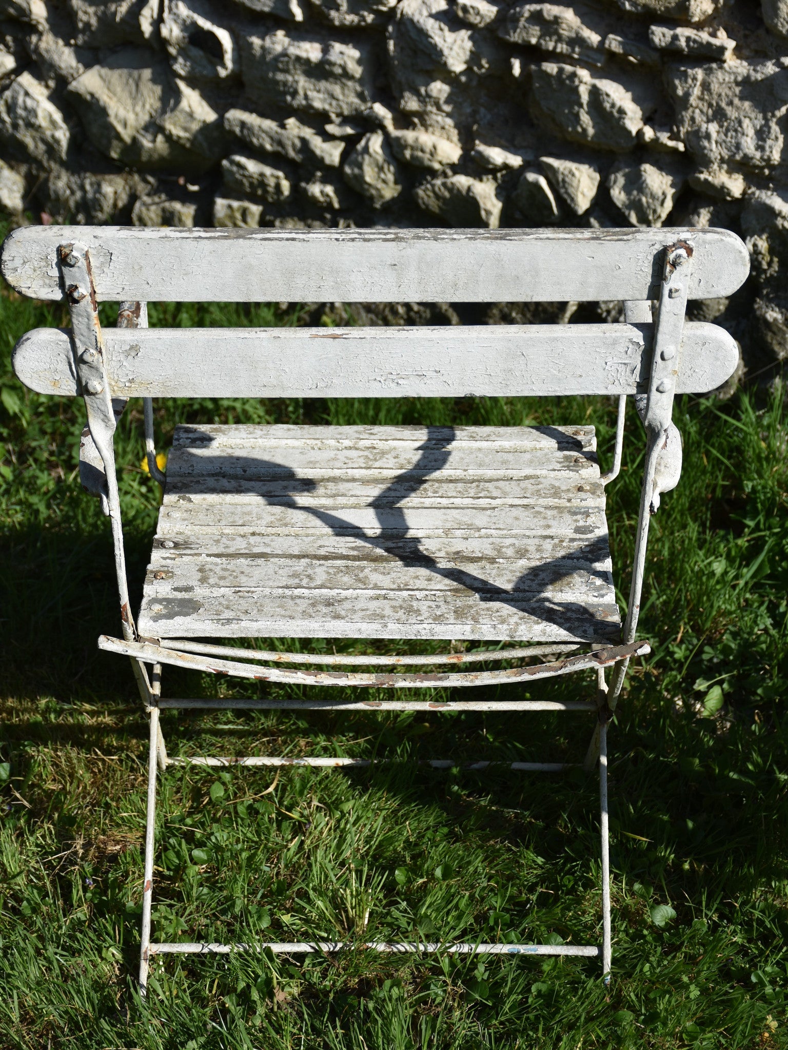 Pair of French garden armchairs - white