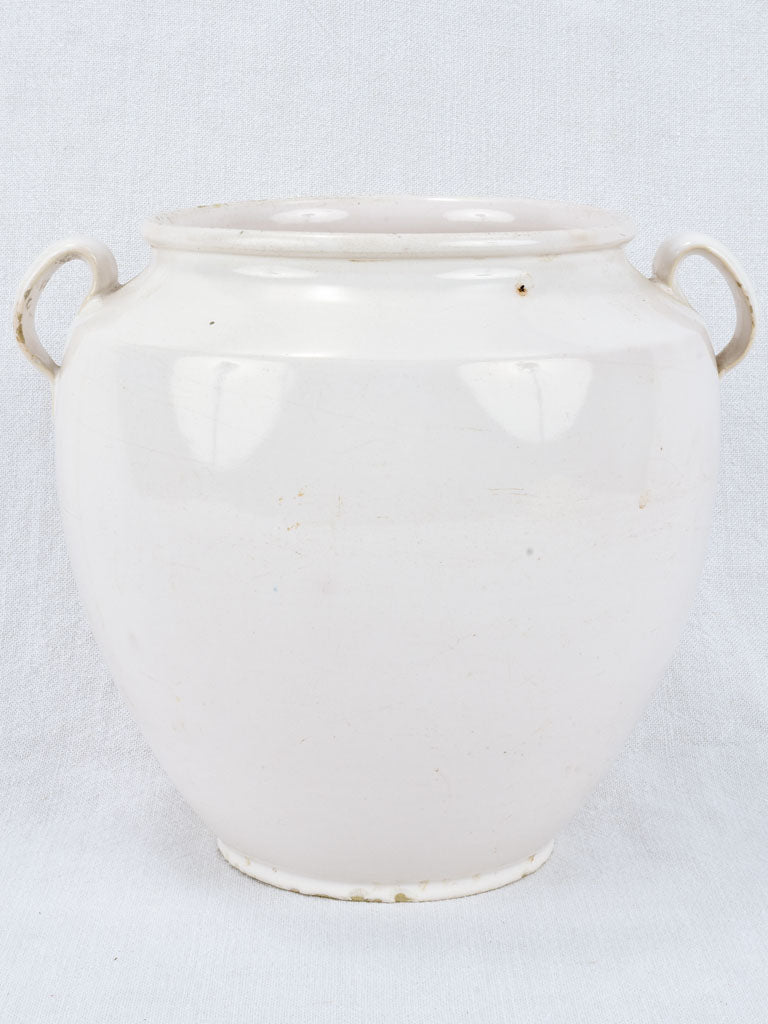 Large antique French egg pot - white 10¼"