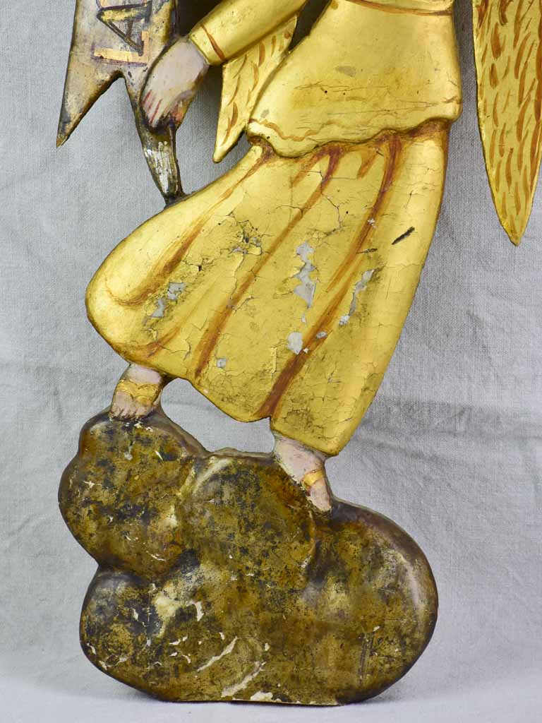 Two antique French gilded angels from a church 33½"