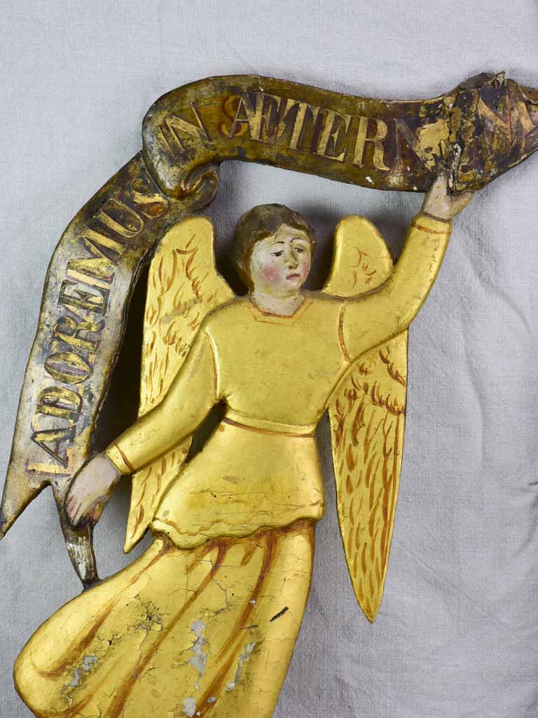 Two antique French gilded angels from a church 33½"