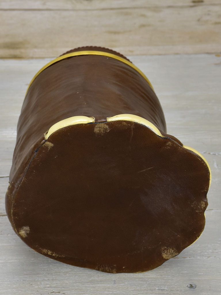 1970's French ice bucket - leather in the shape of an elephant foot