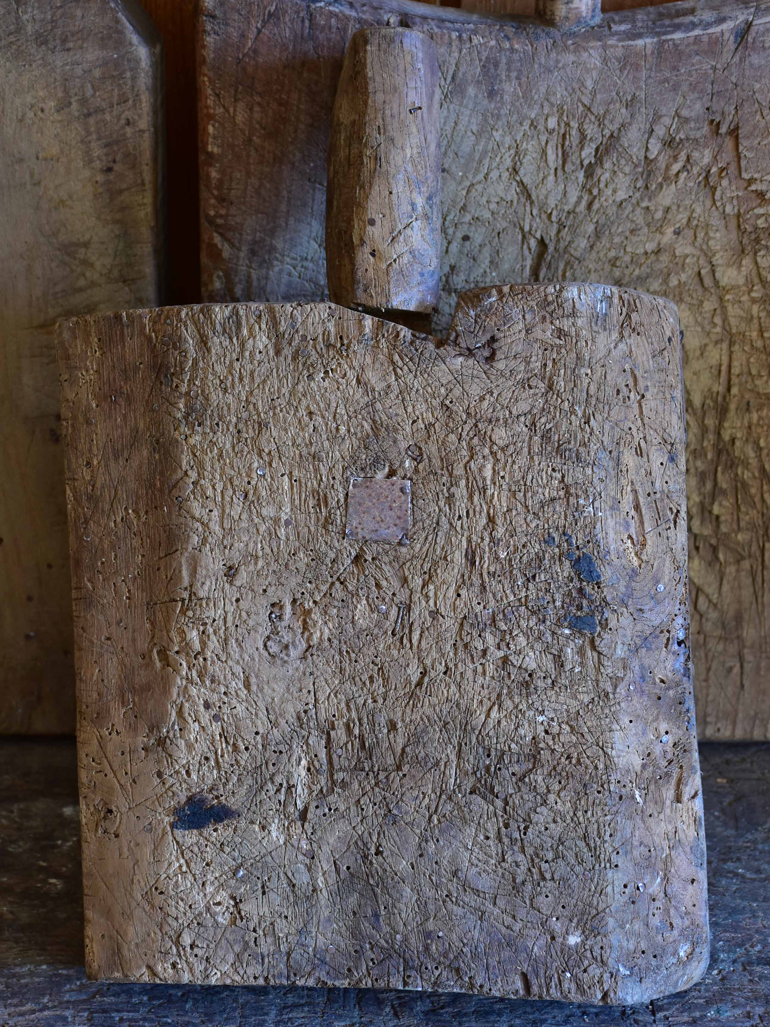 Antique French cutting board for garlic and herbs