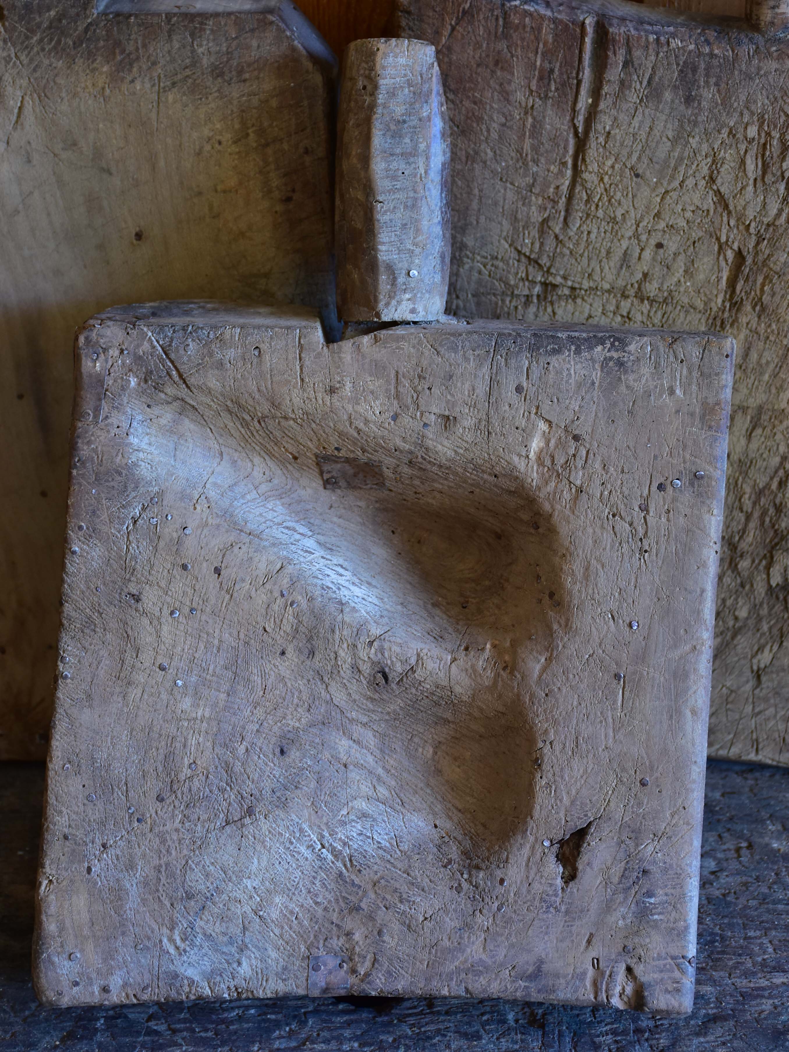 Antique French cutting board for garlic and herbs