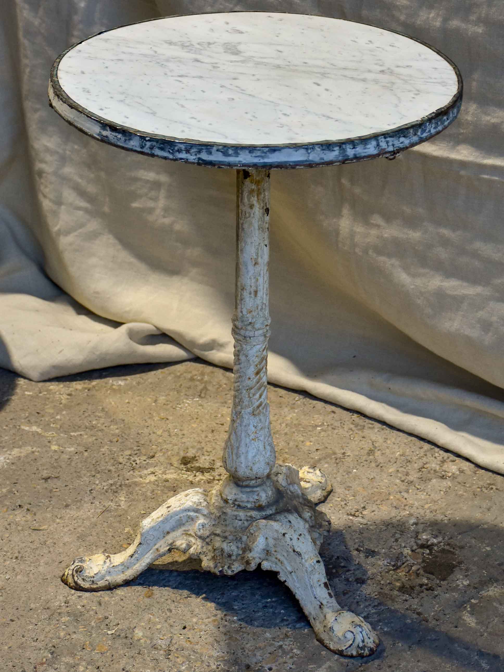 Napoleon III bistro table with polished marble top