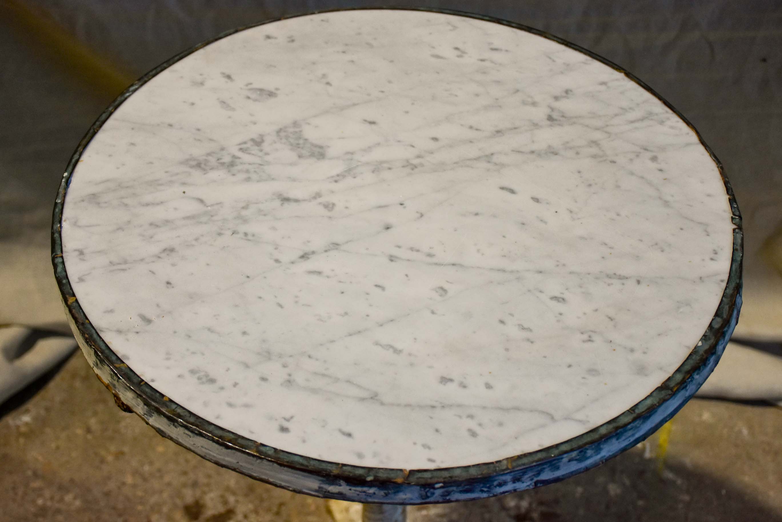 Napoleon III bistro table with polished marble top