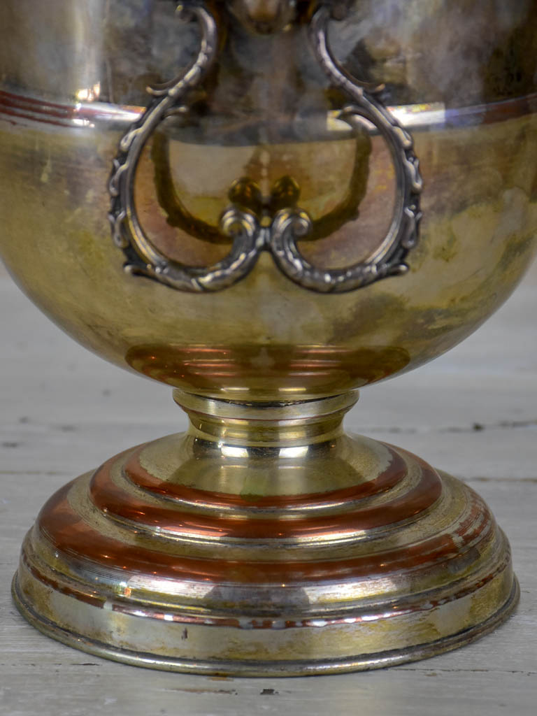 Vintage English ice bucket with ram's head handles