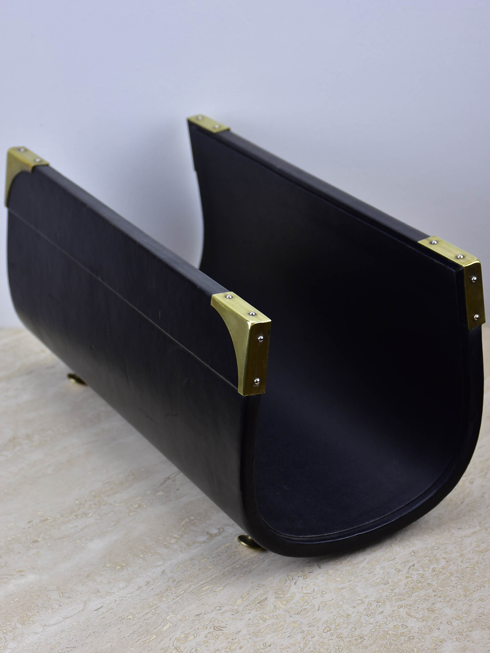 Vintage French-style curved magazine holder