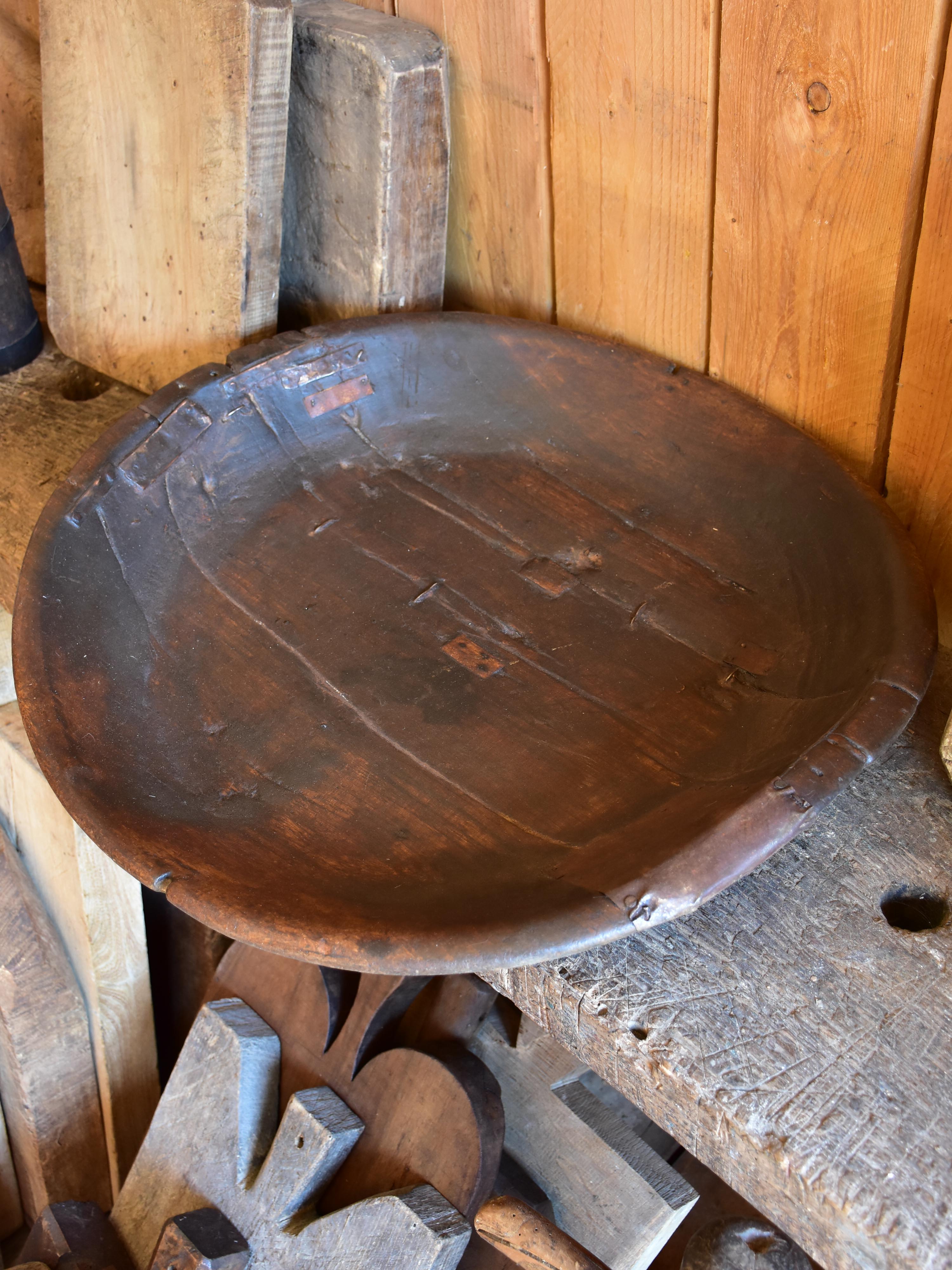 Large antique rustic bowl 1/2