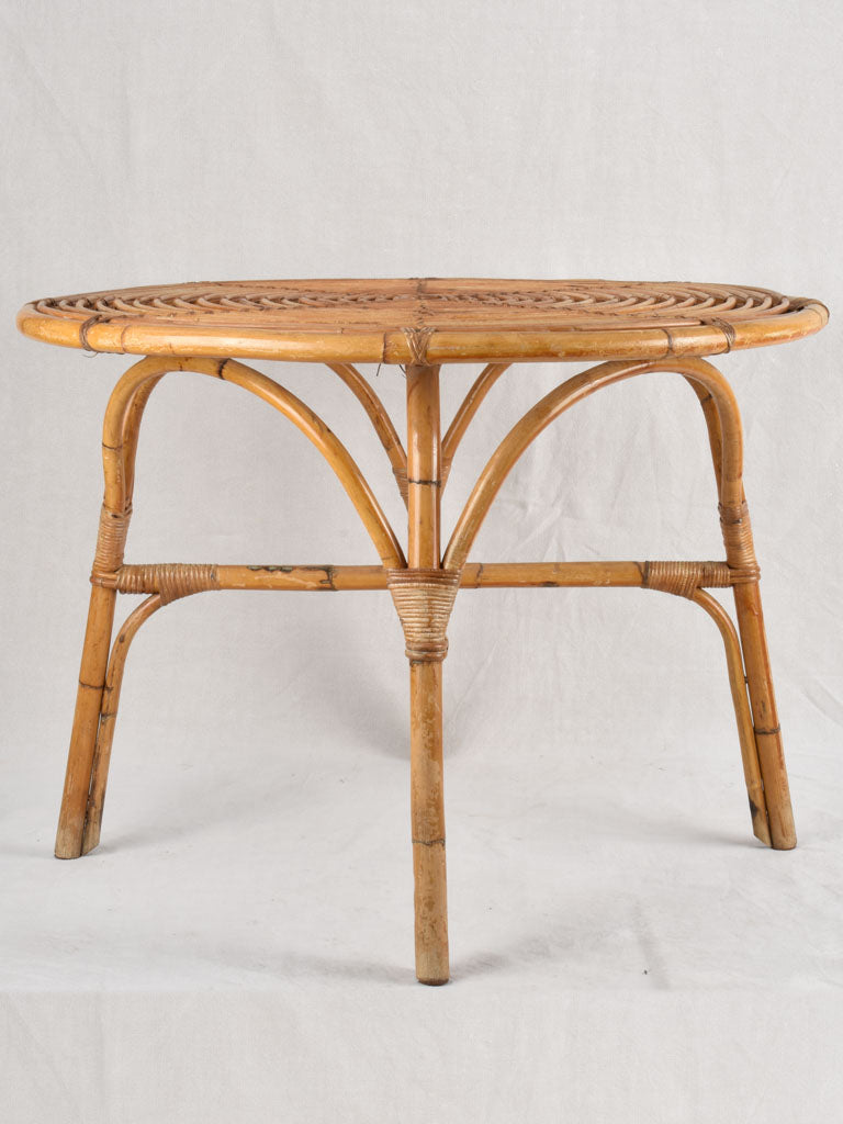 Vintage rattan table with four chairs