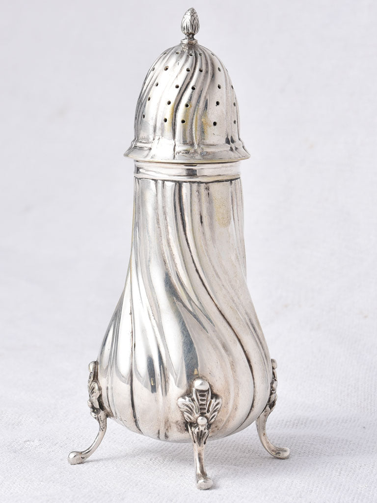 18th-Century French Poinçon Silver Sugar shaker - spiral 6¾"