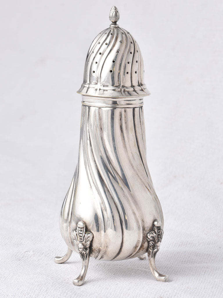 18th-Century French Poinçon Silver Sugar shaker - spiral 6¾"