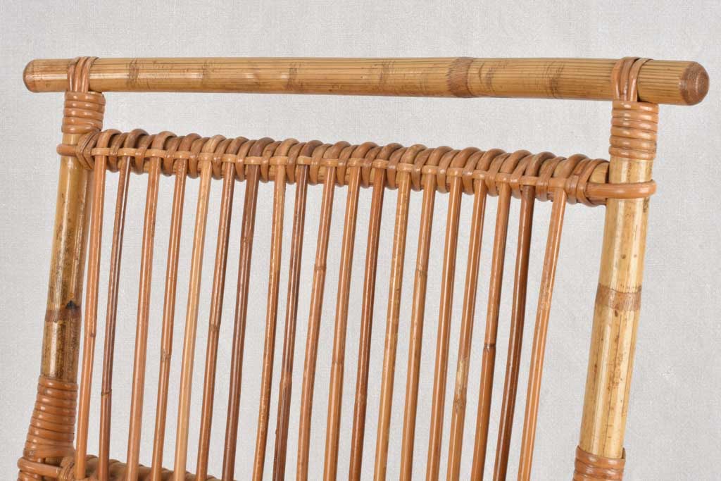 Vintage rattan table with four chairs