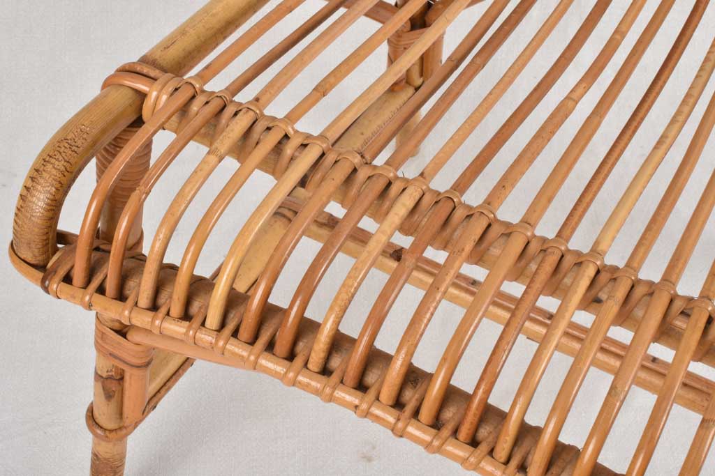 Vintage rattan table with four chairs