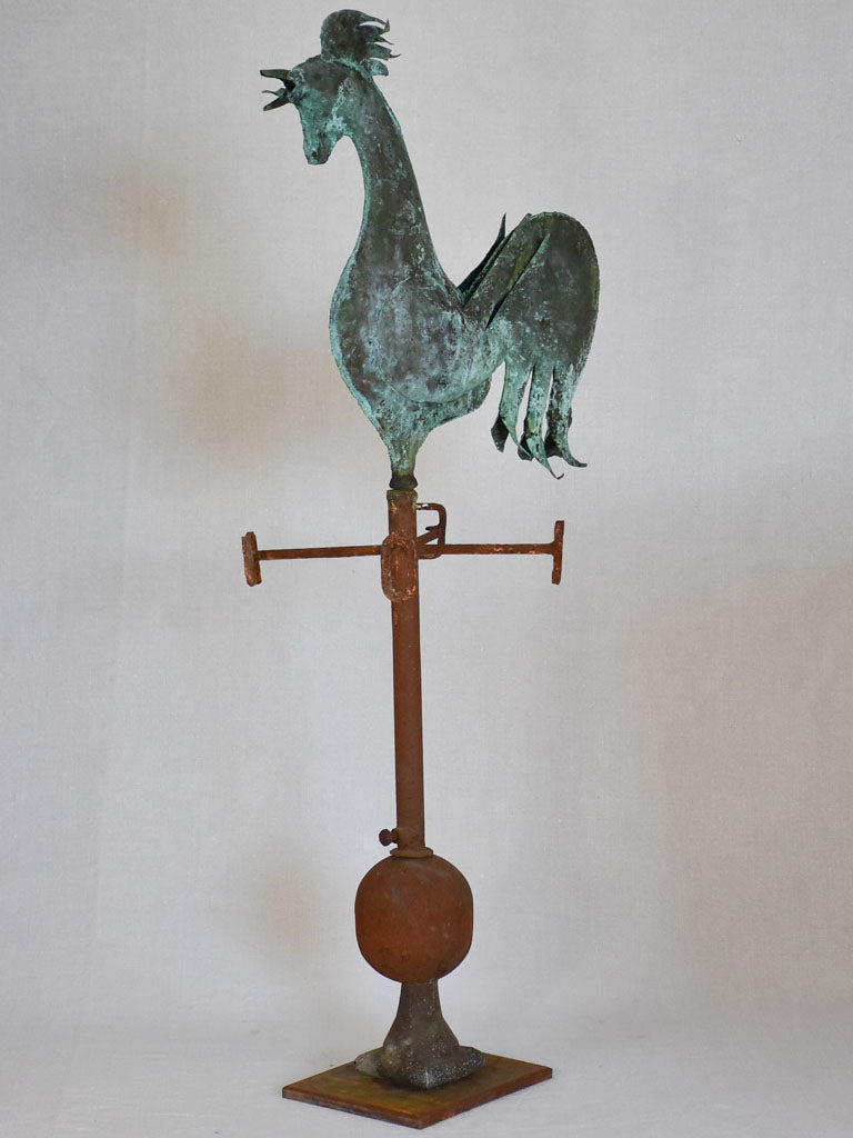 19th Century French weather-vane rooster - copper and iron 38¼"