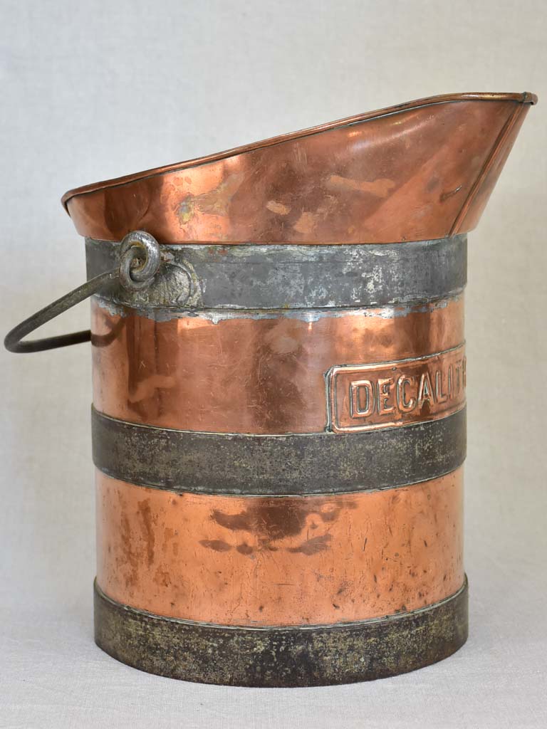 19th Century French copper wine measuring pitcher - Decalitre 13½"