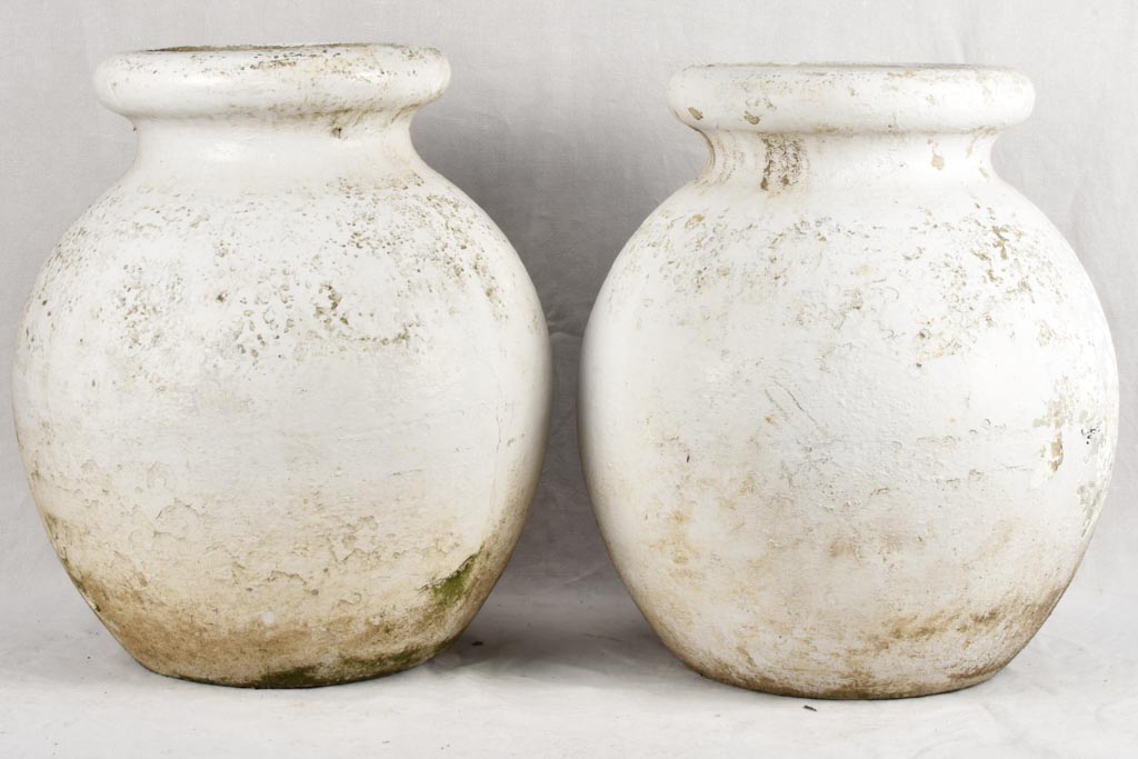 Pair of Willy Guhl 'olive' round planters 24¾"